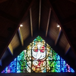 Holy Spirit window at St. Elizabeth Ann Seton Church in Absecon, NJ